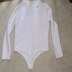 NWT Abercrombie & Fitch White Long Sleeve Bodysuit